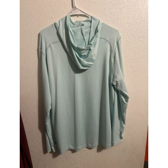 254 All in Motion Light Aqua Long Sleeve Performance Hoodie - Picture 3 of 4